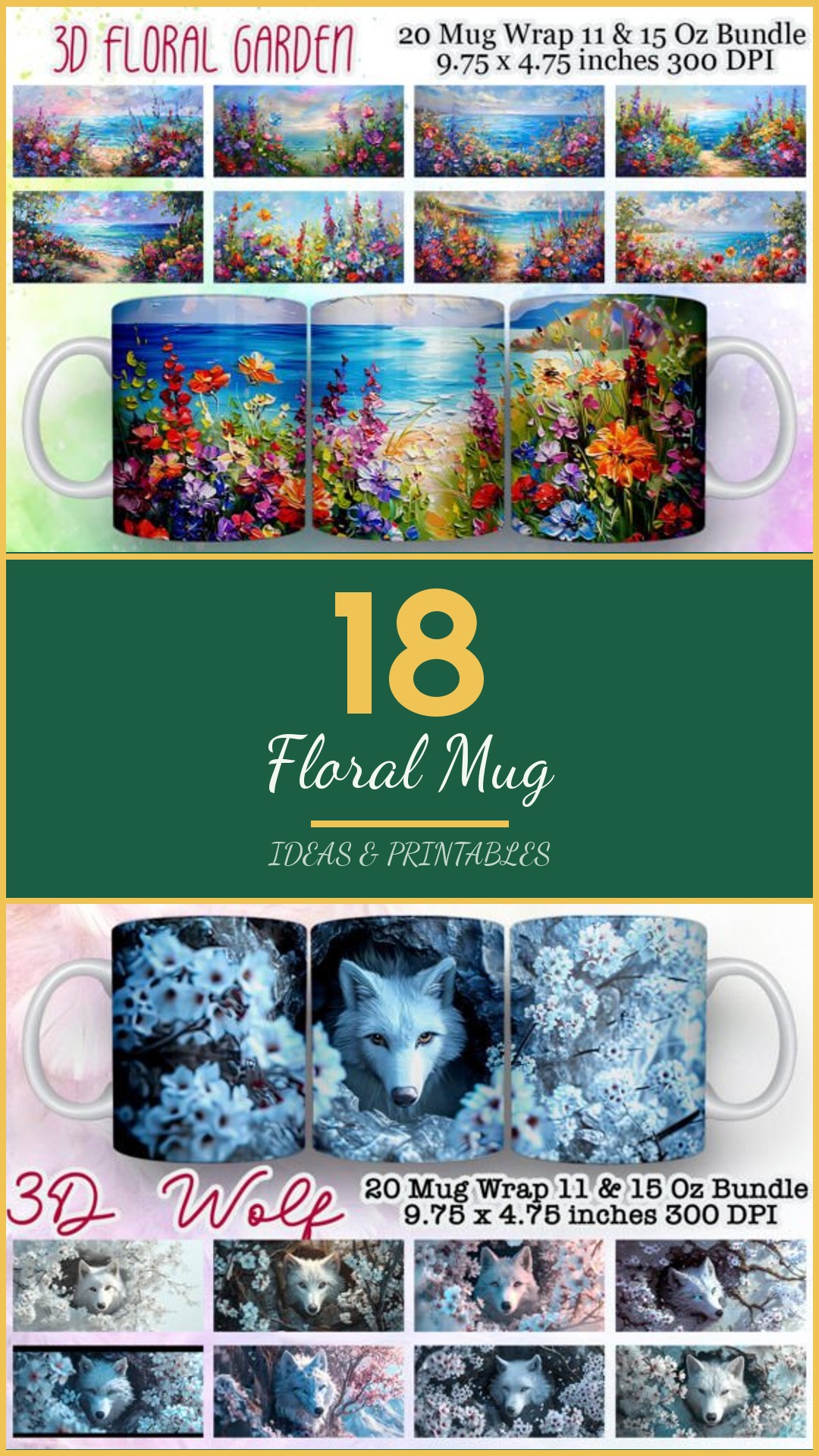 18 Floral Mug